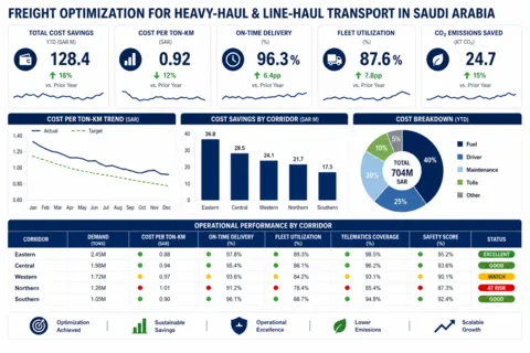 Freight and Transportation Optimization for Heavy-Haul and Line-Haul in Saudi Arabia